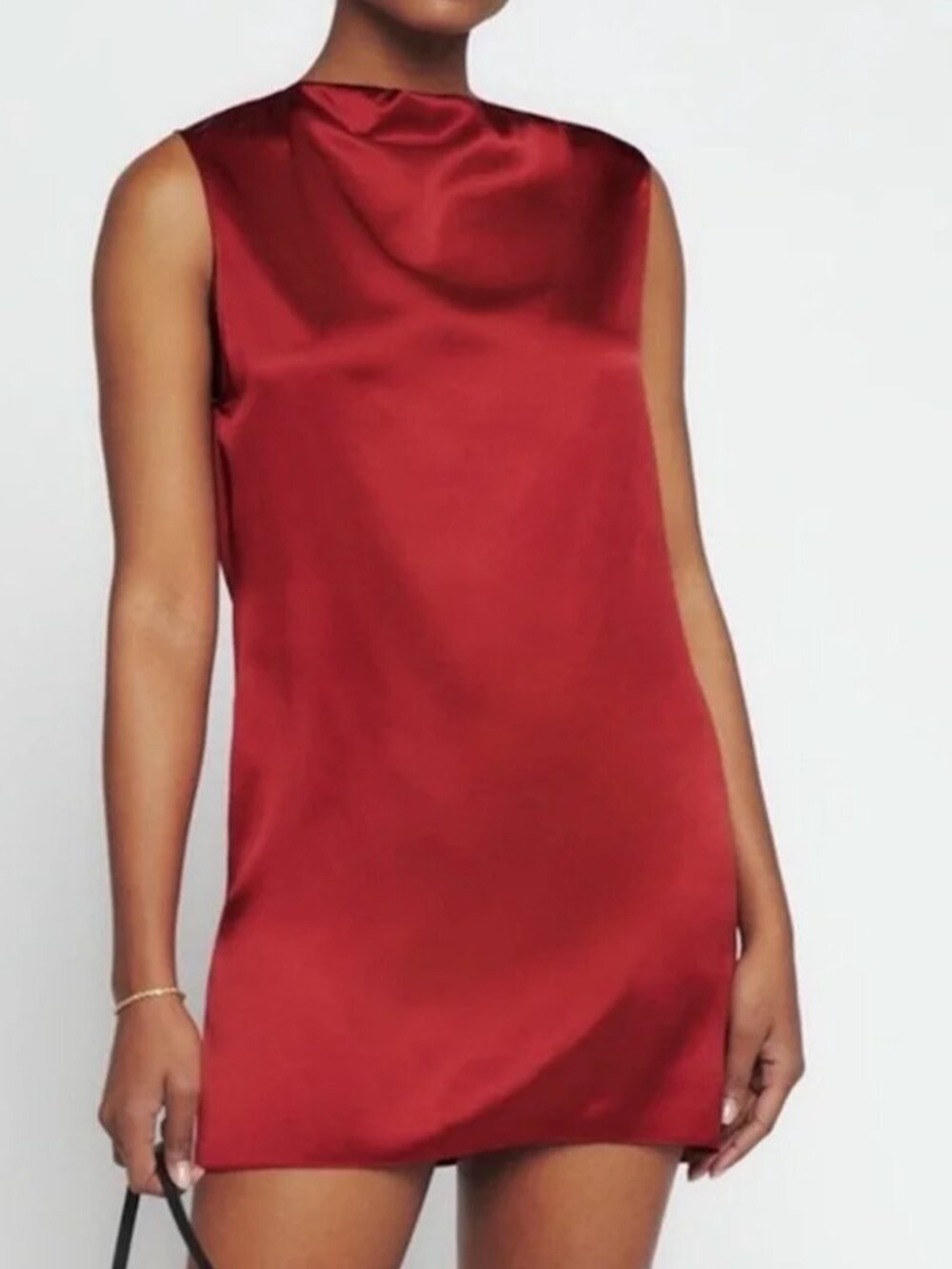 Reformation Serina Silk Sleeveless Mini Dress Sangre Red